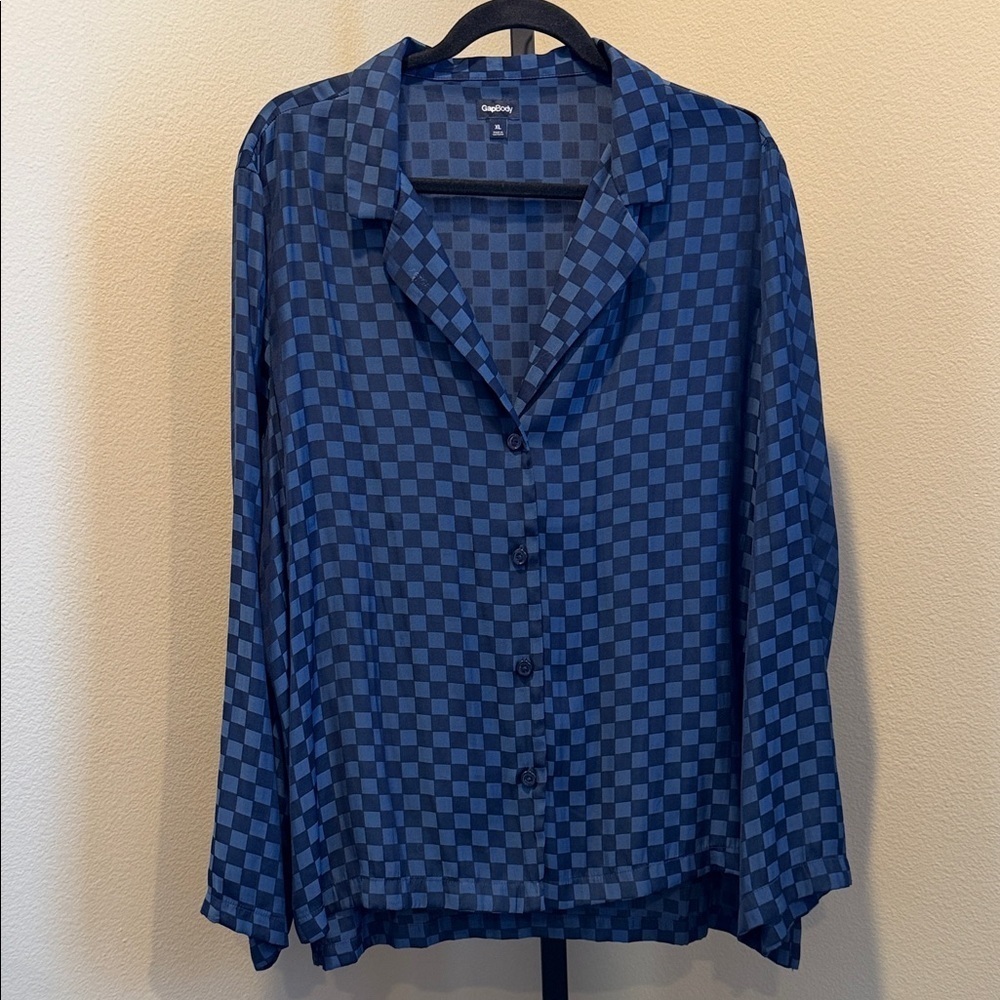 Checkered Blue Sleep Shirt